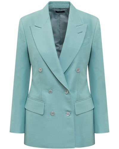 Tom Ford Virgin Wool And Viscose Jacket - Blue