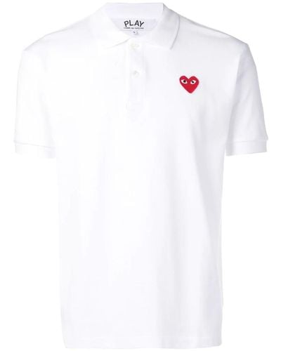 COMME DES GARÇONS PLAY Logo Cotton Polo Shirt - White