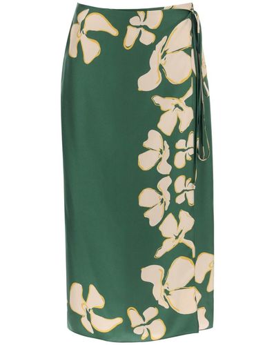 Raquel Diniz "floral Silk Wrap Skirt Wendy" - Green