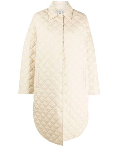 Totême Single-breasted Quilted Coat - White