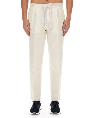 Brunello Cucinelli Pants With Elastic - Natural