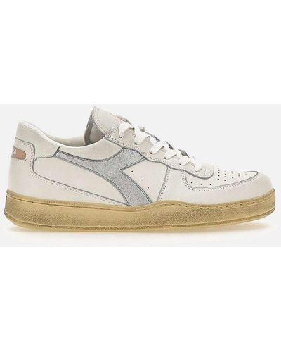 Diadora Mi Basket Low Leather Sneakers - White