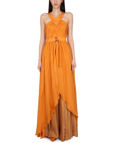 Alberta Ferretti Silk Dress - Orange