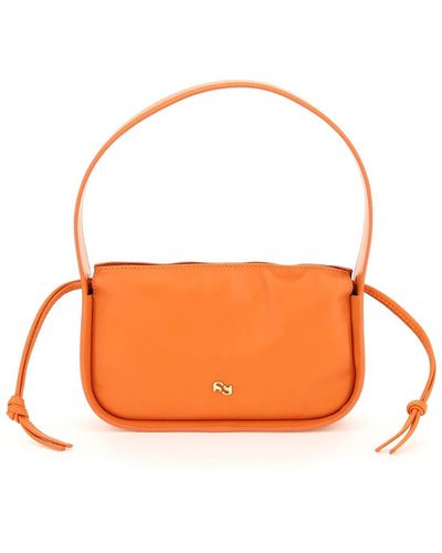 Yuzefi Leather Mini Scrunch Bag - Orange