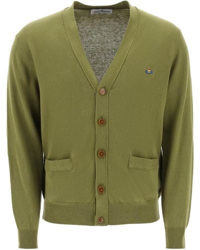Vivienne Westwood Cardigan With Orb Embroidery - Green