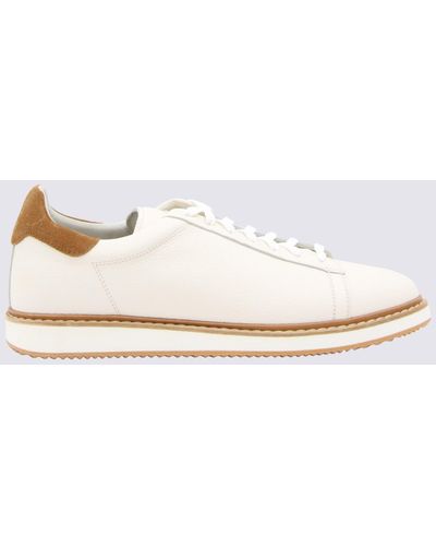 Brunello Cucinelli Leather And Suede Sneakers - White