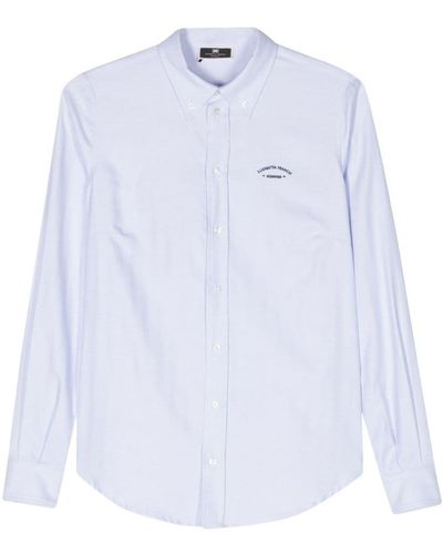 Elisabetta Franchi Cotton Shirt With Embroidered Logo - White