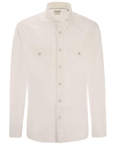 Brunello Cucinelli Easy Fit Cotton Button-down Shirt - White