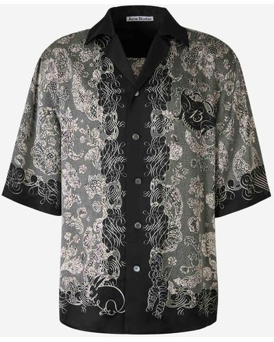 Acne Studios Silk Printed Shirt - Black