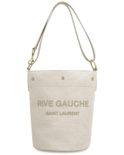 Saint Laurent Rive Gauche Bucket Bag - White