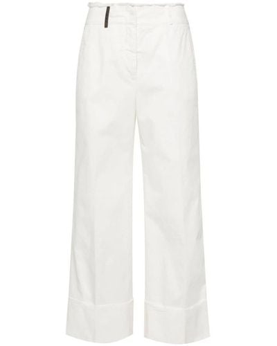 Peserico Wide Leg Pants - White