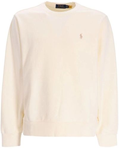 Polo Ralph Lauren Logo-embroidered Cotton Sweatshirt - Natural