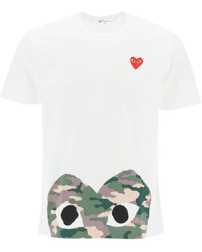 COMME DES GARÇONS PLAY Heart Camou T-Shirt - White