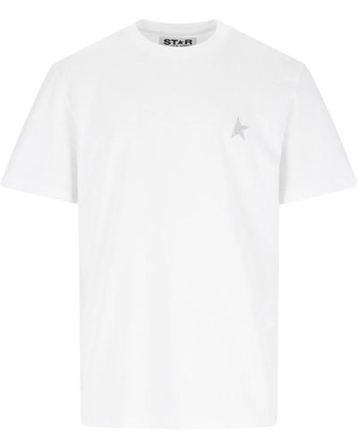 Golden Goose Glitter Logo-print Short-sleeve T-shirt - White