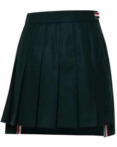 Thom Browne Green Wool Skirt