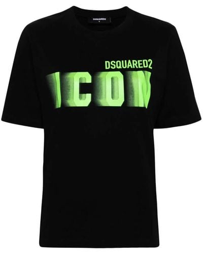 DSquared² Icon Blur Easy Fit Tee - Black