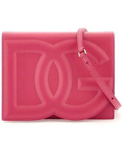 Dolce & Gabbana Leather Crossbody Bag - Pink