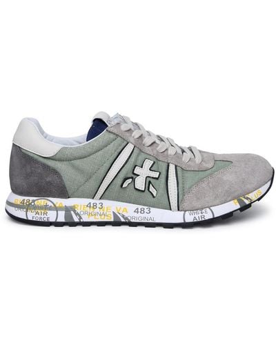 Premiata Lucy Leather And Fabric Sneakers - Gray