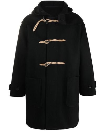A.P.C. Black Wool Blend Duffle Coat