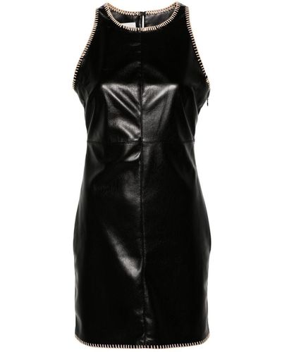 Nanushka Franca Raffia-trim Minidress - Black