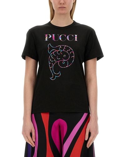 Emilio Pucci T-Shirt With Logo - Black