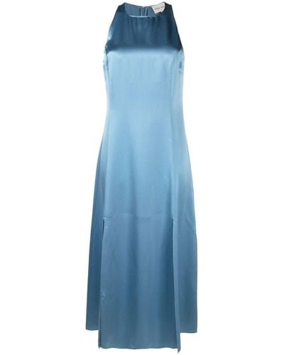 Loulou Studio Satin-finish Silk Midi Dress - Blue