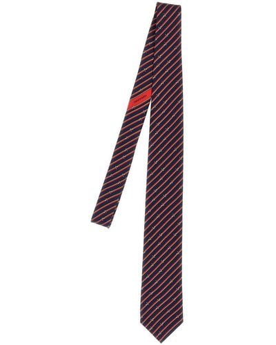 Ferragamo Printed Tie Ties, Papillon - Purple