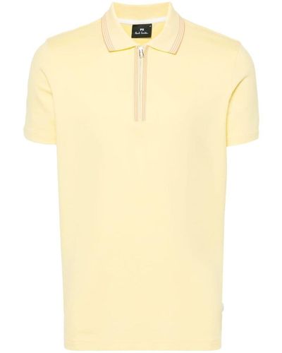 Paul Smith Half Zip Polo Shirt - Yellow