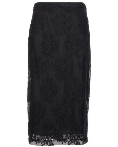 Dolce & Gabbana Lace Sheath Skirt - Black