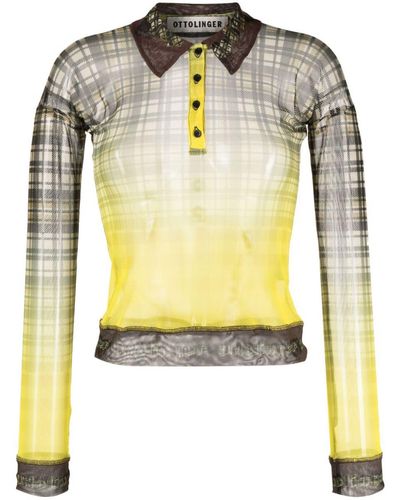 OTTOLINGER Checked Polo Shirt - Yellow