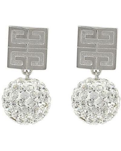 Givenchy 4g Earrings In Metal With Crystals - White