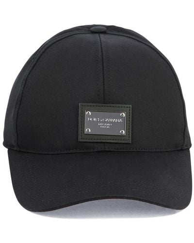 Dolce & Gabbana Baseball Cap With Branded Tag - Black