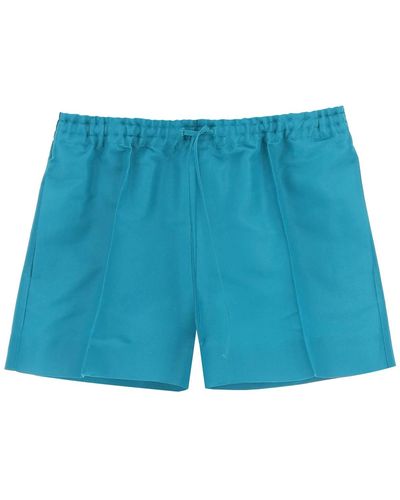 Valentino Silk Faille Shorts - Blue