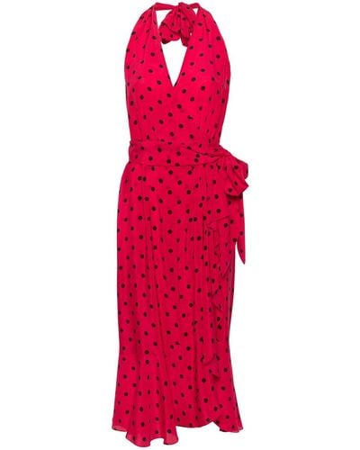 Moschino Polka Dot Dress - Red