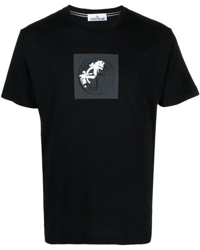 Stone Island T-Shirt 'Institutional One' Print - Black