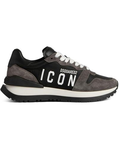 DSquared² Running Icon-print Trainers - Black