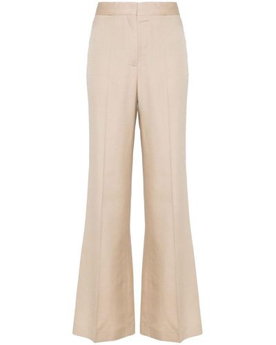 Stella McCartney High-waisted Flared Trousers - Natural