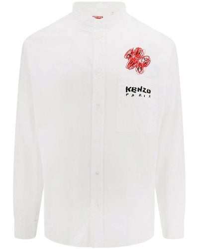 KENZO Drawn Varsity Shirt - White