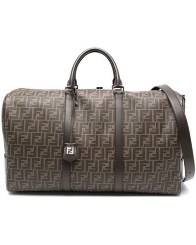 Fendi Signature Monogram Pattern luggage - Brown