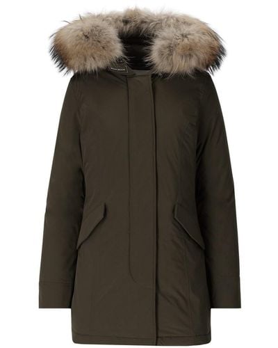 Woolrich Luxury Artic Parka With Removable Fur - Green
