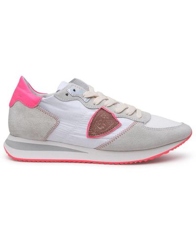 Philippe Model White Tropez Sneakers - Pink
