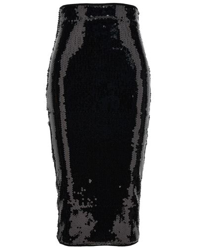 Alexandre Vauthier Sequin Midi Skirt - Black