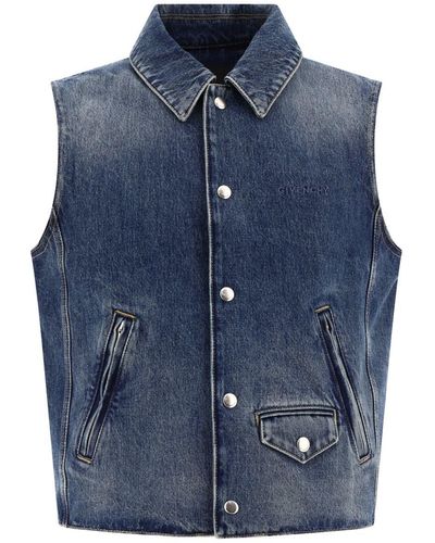 Givenchy Denim Vest Jacket - Blue