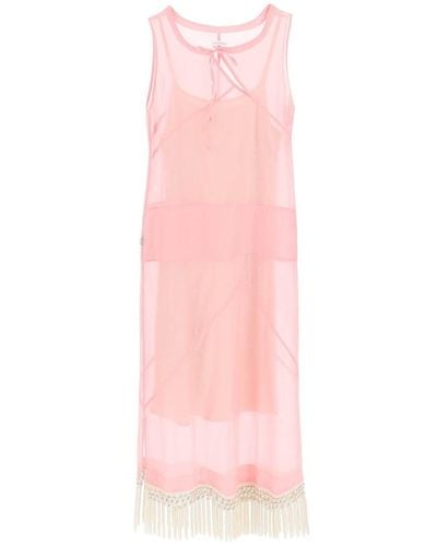 Saks Potts Stanni Cotton And Silk Dress - Pink