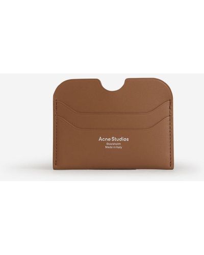 Acne Studios Leather Logo Card Holder - Gray