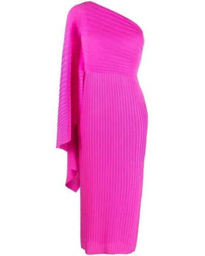 Solace London Lenna One-shoulder Midi Dress - Pink