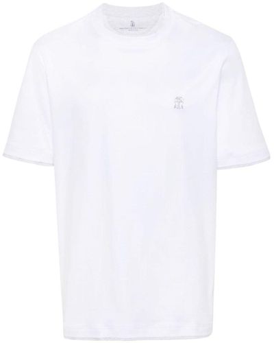 Brunello Cucinelli T-Shirt With Embroidery - White