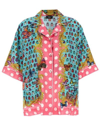 Versace Butterflies & Ladybugs Short Sleeve Shirt - Multicolour