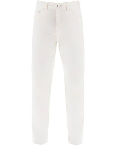 Maison Kitsuné Low Rise Tapered Jeans - White