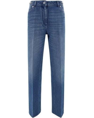 Versace Boyfriend Jeans With Tailored Crease - Blue